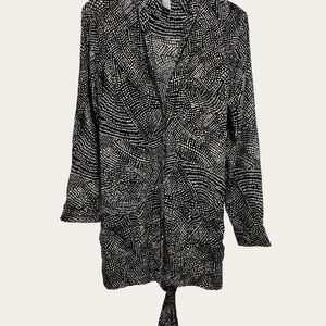 H&M Black and White Silk Blouse